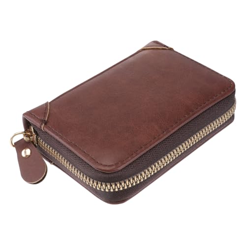 VALICLUD Echtleder Portemonnaie Für Herren Und Damen Klappportemonnaie Mit Reißverschluss Bankkartentasche Und Münztasche Lederportemonnaie Für Täglichen Gebrauch Und Reisen von VALICLUD