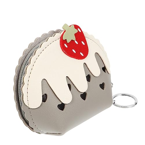 VALICLUD Erdbeer Geldbörse Kleiner Pu Material Münztasche Für Mädchen Kompakte Schlüsselanhänger Geldbörse Mit Reißverschluss Tragbare Erdbeer Aufbewahrungstasche Für Kleingeld von VALICLUD
