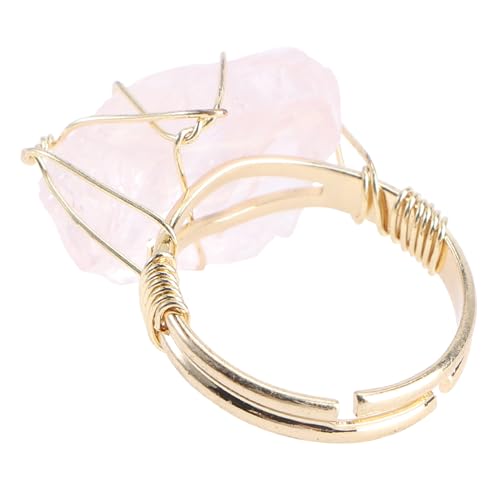 VALICLUD 1 Stück Natürlicher Kristallring Verstellbare Fingerringe Verstellbare Schmuckringe Modische Fingerringe Der Ring Damengeschenke Kreative Fingerringe Kristallschmuckringe Rosa von VALICLUD