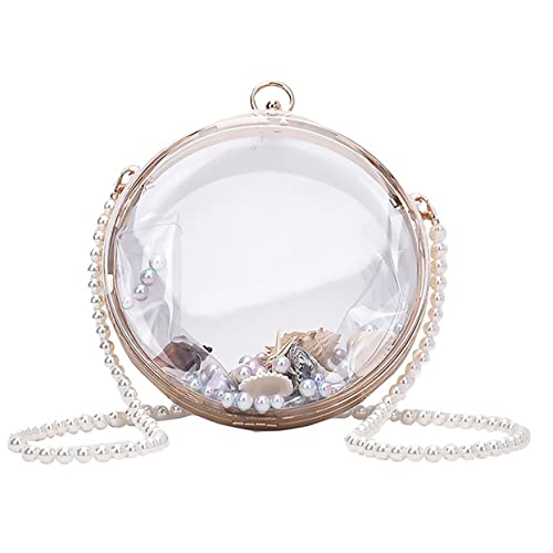 VALICLUD Schultertasche Kleine Kugeltasche Perlenketten Tasche Umhängetasche Transparentes Material Mit Stauraum Für Handys Etc von VALICLUD
