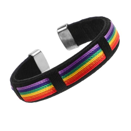 VALICLUD 1 Stück Regenbogen-Armband Armreif für Kette zartes Regenbogenarmband Hand-Accessoire exquisites Handaccessoire Polyester Bunt von VALICLUD