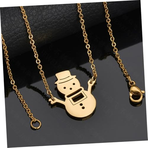VALICLUD 1 Stück Schneemann -Halskette Schmuck Halskette mit Schneemann-Anhänger Nacken weihnachtliche Halsdekoration weihnachtsdeko weihachtsgeschenk Schneemann-Halskette Legierung Golden von VALICLUD