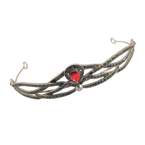 VALICLUD 1 Stück Strass Tiara Braut Prinzessin Strass -Kopfbedeckung Haarschmuck kleines Kronen-Stirnband Kopfschmuck mit Strasskrone Kopfstück für Frauen Krone Kopfschmuck Strasssteine rot von VALICLUD