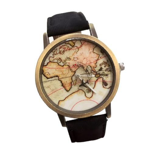 VALICLUD 1 Stück Uhr Mit Kartenzifferblatt Einfache Uhr Automatisch Orient Herrenuhren Für Keine Ziffernuhr Weltkarte Uhr Unisex Betrachten Kette Digital Colorful Zinklegierung von VALICLUD