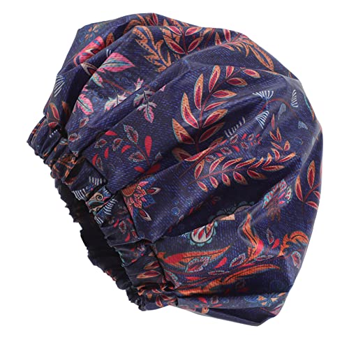VALICLUD Wasserdichte Badkappe Für Männer Duschhaube Aus Doppelte Badekappe Mit Druckmuster Geeignet Für Langes Lockiges Und Dickes Haar von VALICLUD