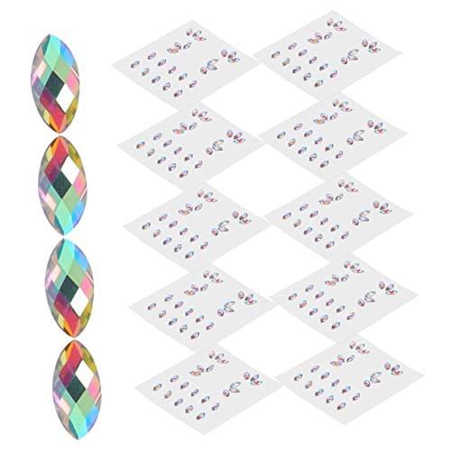 VALICLUD 10 Blatt Gesichts bohrer Party glühen Körper Gesicht Edelsteine Aufkleber Festival-Gesichtsjuwelen Gesichtsschmuck Make-up-Juwelen auge strass Acryl von VALICLUD