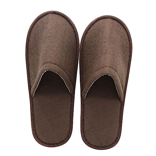VALICLUD 10 Paare Einweg Slipper Damen Rutschfest Leichter Hausschuhe Groß Kaffee Farbe für Hotel Spa Reise Zuhause von VALICLUD