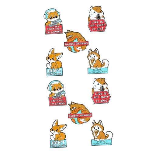 VALICLUD 10 Stk Cartoon-Tier-Brosche Bruststift aus Legierung Rucksack für Mädchen Anzugzubehör hamster zubehör Kleidung Requisiten schöne Corsage Karikatur Korsage kleiner gelber Hund Kind von VALICLUD