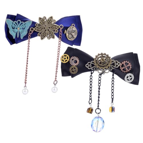 10 Stk Punk-Haarnadel Steampunk-Haarspange Haarschmuck für Frauen Hochzeit Metall Haarspangen Haarklammer gotisches Accessoire Schleife Haarspange Krawatte Zubehör Zinklegierung von VALICLUD