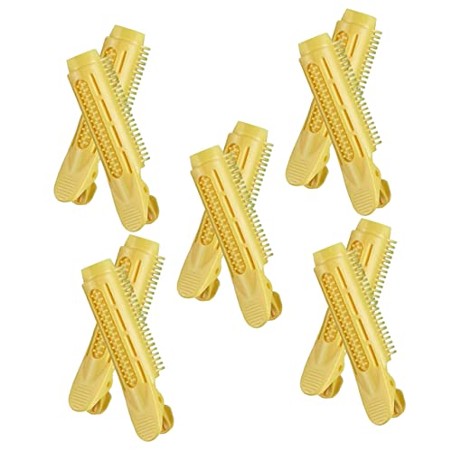 VALICLUD 10 Stk. Lockenwickler nass Wurzel Haarzubehör groß Volumen Mädchen haarschmuck Haarstyling-Clips Root-Volume-Tool Haarvolumisierungswerkzeug Lautstärkerei-Haarwerkzeuge Abs Gelb von VALICLUD