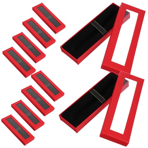 VALICLUD 10 Stück Geschenkboxen Stifteetui Stifthüllen Stiftbehälter Stiftverpackung Stifteetui Stiftständer PVC Rot VALICLUD 10 Stück Geschenkboxen Stifteetui Stifthüllen Stiftbehälter Stiftverpackung Stifteetui Stiftständer PVC Rot von VALICLUD