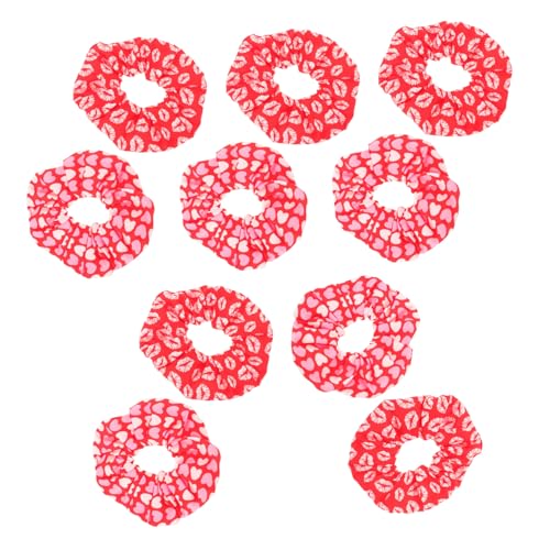VALICLUD 10stücke Valentinstag Haarschmuck Mit Herz Und Lippenmuster Elastische Haargummis Für Dickes Haar Partygeschenke Für Mädchen Und Frauen von VALICLUD
