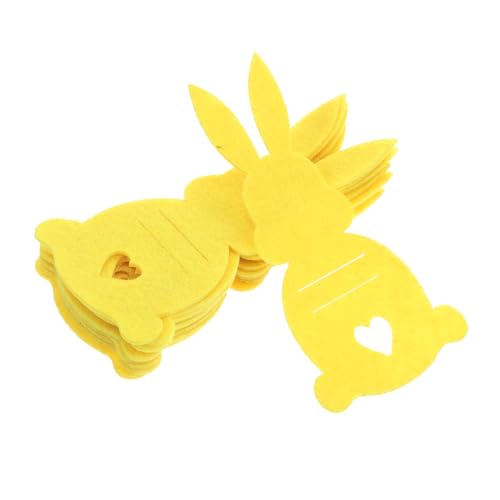 VALICLUD 10 Stück Hasenwechselhalter Geschirrhalter in Hasenform Häschen-besteckhalter-Tasche Osterbesteck Kaninchenbestecktaschen Hasenbesteckhalter Bestecktasche Ostern Tuch Yellow von VALICLUD
