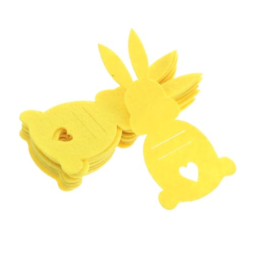VALICLUD 10 Stück Hasenwechselhalter Osterbesteck Geschirrhalter in Hasenform Hasenbesteckhalter Ostergeschirr Ärmel Ostern Geschirrdekoration Silberbesteckhalter in Kaninchenform Tuch Gelb von VALICLUD