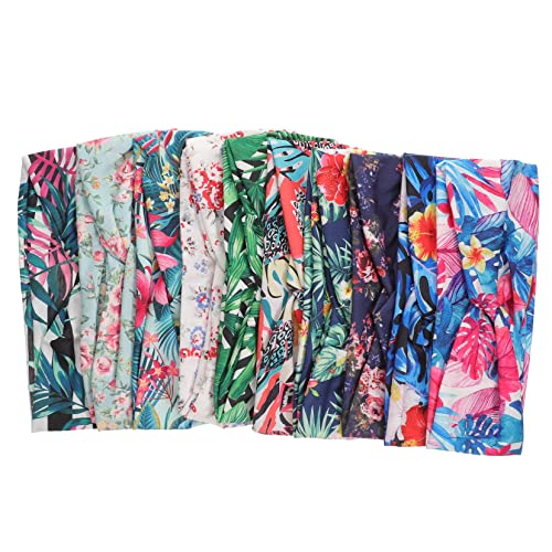 VALICLUD 10st Hawaiianisches Haarband Florales Stirnband Florale Stirnbänder Boho-stirnbänder Sportliches Stirnband Workout-kopfwickel Spa-stirnband Fräulein Polyester Handtuch Binden von VALICLUD