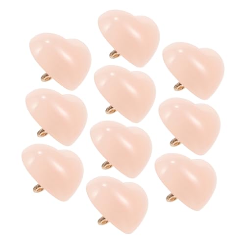 VALICLUD 10 Stück Herzförmige Knöpfe Hellrosa Deko und Nähknöpfe für Jacken Mäntel Kinderkleidung DIY Bastelbedarf Robust und Rostfrei von VALICLUD