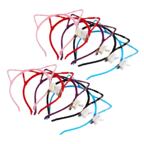 VALICLUD 10 Stück LED Katzenohren Haarreif Leichter Elastischer Stirnband mit Bunten Leuchtlichtern Bequemes Cosplay Accessoire für Mädchen Karneval Weihnachten Party und Halloween von VALICLUD