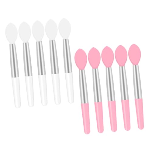 VALICLUD 10 Stück Mini Lippenpinsel aus Silikon Einweg Lip Brush Präzise Lippenstift Applikatoren in Weiß und Rosa Tragbares Make Up Werkzeug für Einfache Farb und Gloss Anwendung von VALICLUD
