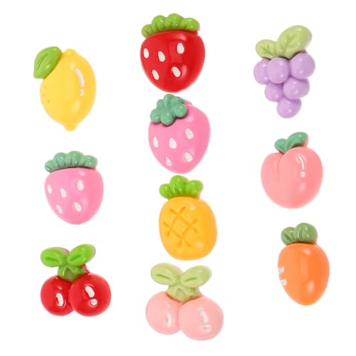 VALICLUD 10 Stück Obstzubehör Accessoires Süßer Essensanhänger Zitrone Schmuck Miniatur-obstdekorationen Fotorequisiten Erdbeerfruchtparty Simulierte Fruchtscheiben Künstliche Früchte Harz von VALICLUD