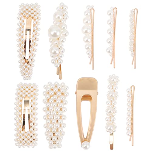 VALICLUD 10 Stück Perlen-haarspangen-set Haarklammer Frauen Haarnadel Damen Styling Haarschmuck Kleine Haarspangen Mädchen Haarspange Haarpflegezubehör Weiß Acryl von VALICLUD