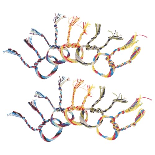 VALICLUD 10 Stück Teiliges Bunte Geflochtene Freundschaftsarmbänder aus Baumwollgarn Handgefertigte Ethno wickelarmbänder Verstellbare Kurze Armbänder für Damen und Herren Zufällige Farbe von VALICLUD