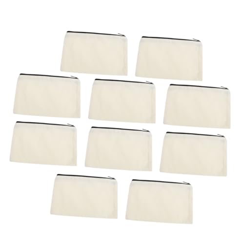 VALICLUD 10 Stück Teiliges Canvas Kosmetiktaschen Naturfarbene DIY Heat Transfer Kulturbeutel zum Bemalen Vielseitige Make Up und Reise Organizer mit Reißverschluss Praktische von VALICLUD