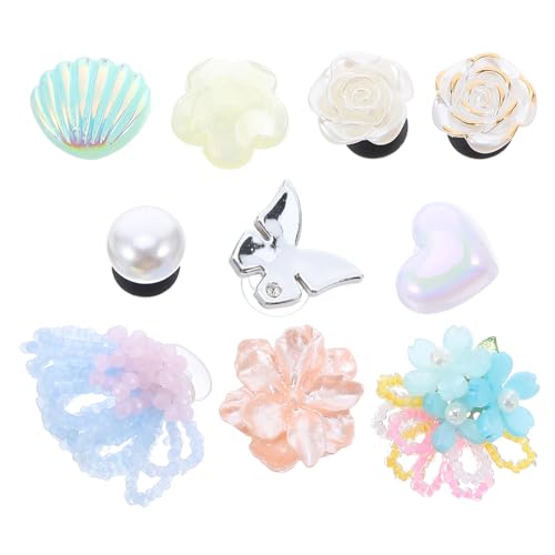 VALICLUD 10 Stück Teiliges Damen Schuhclips mit Kristallblumen und Silbernen Schmetterlingen Dekorative Abnehmbare Schuh-buckles für Hochzeit Party Vielseitige Schonende Schuhaccessoires von VALICLUD