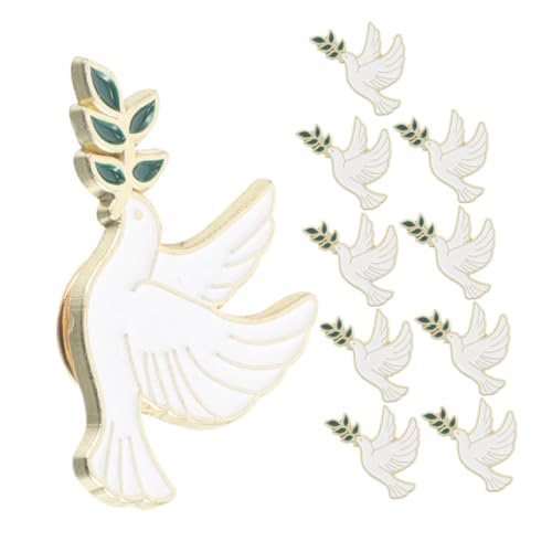 VALICLUD 10 Stück Teiliges Friedensbroschen mit Taube und Olivenzweig Eleganter Metall Vogel Anstecker für Damen und Mädchen Vielseitiges Accessoire für Jacken Pullover Hüte und Rucksäcke von VALICLUD