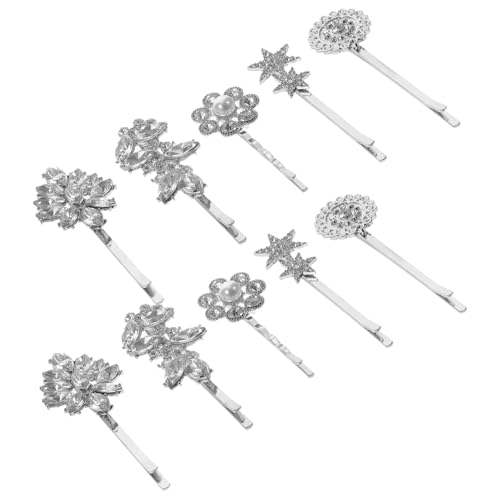 VALICLUD 10 Stück Teiliges Haarschmuck Silber mit Strass und Perlen Robuste Haarspangen für Frauen und Mädchen Stilvolle Hochzeits Haarclips Langlebig und Vielseitig für Festliche Anlässe von VALICLUD