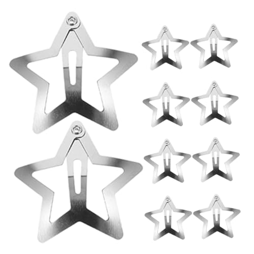 VALICLUD 10 Stück Teiliges Kleine Silberne Stern Haarspangen aus Metall Robuste Haarklammern für Frauen und Mädchen Dekorative Haarschmuck Clips Vielseitig Einsetzbar für Verschiedene von VALICLUD