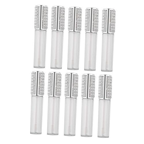 VALICLUD 10 Stück Teiliges Lippenpflegestift Leer Nachfüllbare Lipgloss Behälter Rund mit Perlen Design für DIY Lipgloss Lippenbalsam Reise Makeup Organizer von VALICLUD