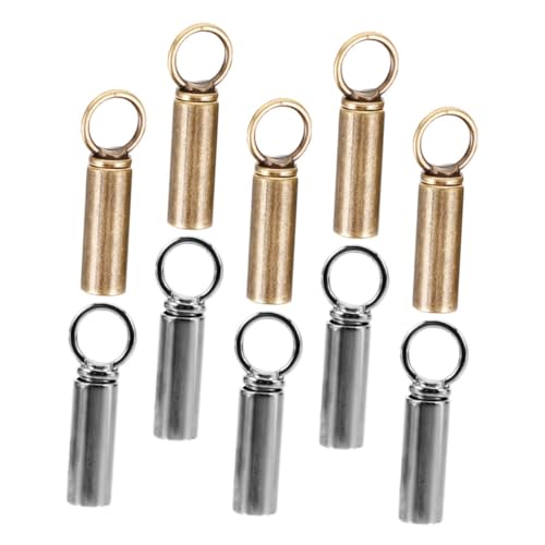 VALICLUD 10 Stück Teiliges Metall Kordelstopper mit Federschnurverschluss Langlebige Endstücke für Schnurstopper Silber und Bronze Verstellbare Kordelenden für Kleidung Rucksack DIY Zubehör von VALICLUD