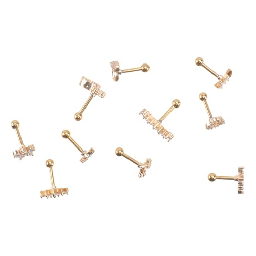 VALICLUD 10 Stück Teiliges Piercing Ohrstecker aus mit Zirkonia Leichte Unisex Ohr und Lippenpiercings Hautfreundlich Vielseitig für Tragus Lippe und Körper Modischer Schmuck für Alltag von VALICLUD