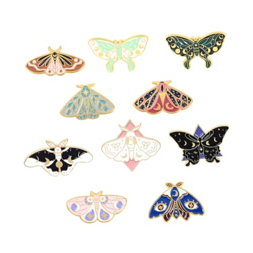 VALICLUD 10 Stück Teiliges Schmetterling Motten Broschen aus Legierung Kreative Tier Anstecker Farbige Emaille Modisches Damen Accessoire für Kleidung Taschen und Hüte Leicht Anzubringen von VALICLUD