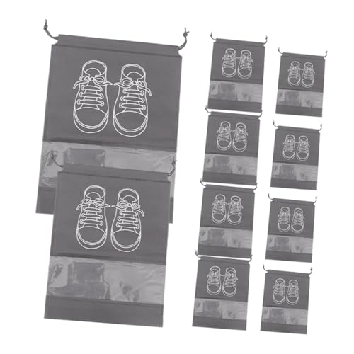 VALICLUD 10 Stück Teiliges Schuhaufbewahrungsbeutel aus Dickem Material mit Kordelzug und Durchsichtigem Fenster Große und Kleine für Herren und Damenschuhe Praktische Reise und von VALICLUD