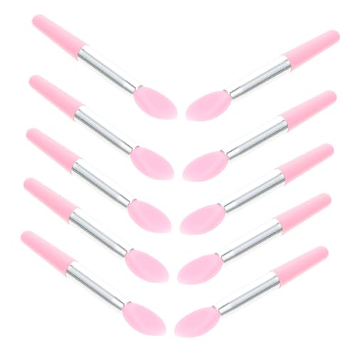 VALICLUD 10 Stück Teiliges Silikon Lippenpinsel mit Ergonomischem Griff Weichem Leicht zu Reinigendem Kopf für Lippenstift Cremigen Lidschatten Kompakt und Reisefreundlich für Präzises von VALICLUD