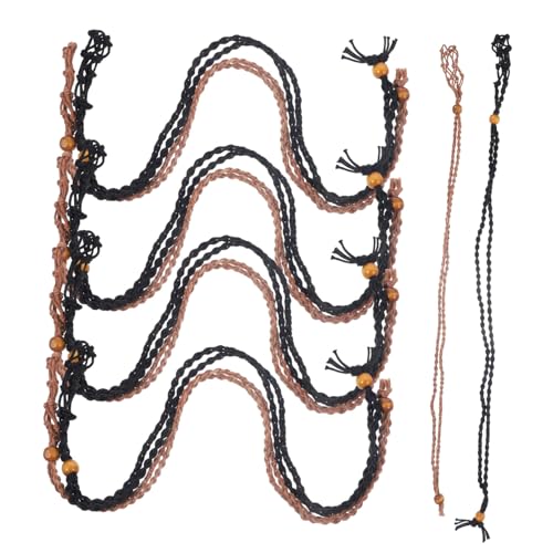VALICLUD 10 Stück Teiliges Verstellbare Steinhalter Halsketten Gewachster Schnur Handgefertigtes Netzdesign Schwarz und Kaffeefarben für DIY Schmuck und Wohnkultur von VALICLUD