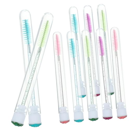 VALICLUD 10 Stück Teiliges Wimpernbürsten mit Kristallgriff und Dekorativem Diamant Tube Tragbare Professionelle Mascara und Augenbrauen Applikatoren Langlebig für Zufällige von VALICLUD