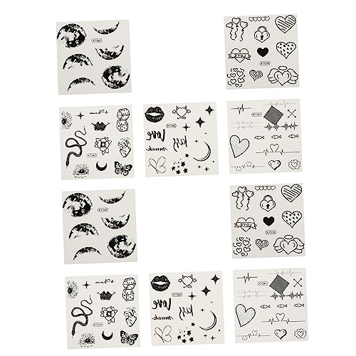 VALICLUD 10 Stück Temporäre Tattoos Aufkleber Wasserdichte Pflanzenmuster Aufkleber für Körper für Partys und Freizeit Langlebige und Hautfreundliche Designs von VALICLUD