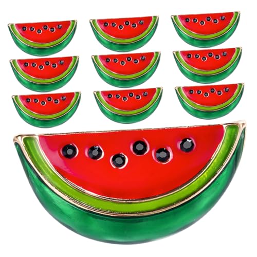 VALICLUD 10stücke Melonen Brosche Aus Cartoon Wassermelonen Frucht Brosche Für Damen Süße Schalnadel Für Rucksack Anzughemdbrosche Anstecknadeln von VALICLUD
