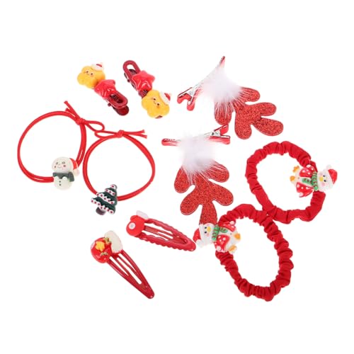 VALICLUD 10 Stück Weihnachts Stirnband Kopfschmuck Clips Haarspange Weihnachts Haarnadel Weihnachtsschmuck Weihnachts Haargummis Urlaubs Haarschleifen Hirsch Kostüm Zubehör Elch von VALICLUD