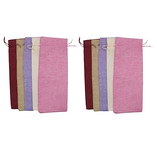 VALICLUD 10stücke Wiederverwendbare Weinflaschen-Taschen Jute Geschenkverpackung Für Flaschen Für Hochzeiten Partys Weihnachten Und Andere Anlässe Schützend Und Dekorativ Verschiedenen von VALICLUD