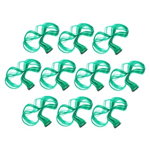 VALICLUD 10 Teiliges Grüne Haarverlängerungen für und Mädchen Lockige Haarteile mit Clips Zubehör für Cosplay und Partys Hautfreundlich und Leicht von VALICLUD