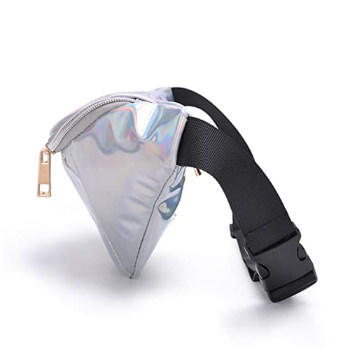VALICLUD 10 Zoll Holografisch Glänzende Hüfttasche Gürteltasche Für Frauen Mädchen Silber Unisex Tasche Verstellbare Träger von VALICLUD