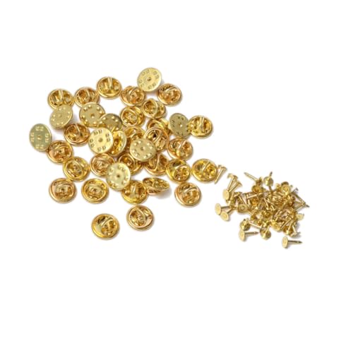 VALICLUD 100 Sätze Broschenverschlüsse mit Krawattennadeln für Anstecker DIY Schmuckzubehör mit Langer Nadel für Krawatten Abzeichen und Schmuckherstellung von VALICLUD