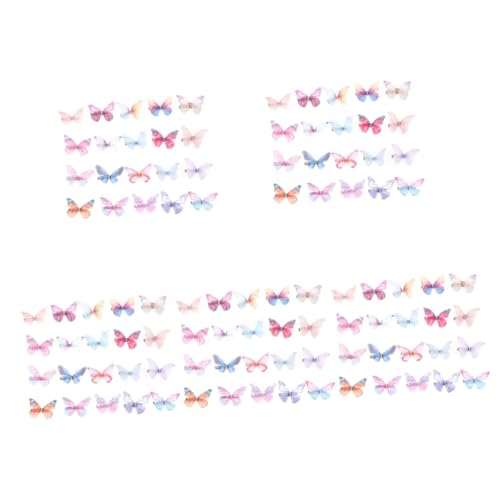 VALICLUD 100 Stk Schmetterlings-haarspange Farbige Realistische Elfen-haarspange Kinderhaaraccessoires Für Mädchen Haarspangen Für Frauen Clips Kawaii Metall Perle Haarteil Fräulein von VALICLUD