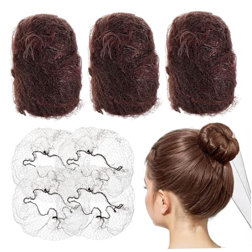 VALICLUD 100 Stück Haarnetz Elastisches Netz Für Haare Abdeckung Brötchennetze Haarknotennetz Hochzeit Ballett Ballerina Damen Accessoires Clips Für Mädchen Gast Haarbrötchen Kaffee von VALICLUD