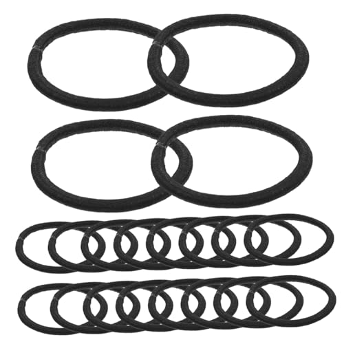 VALICLUD 100 Stück Hoch elastisches Haars eil durchsichtige elastische Haargummis Haarhalter Haarband haarschmuck elastische Haargummis für Damen Haargummis für Mädchen Polyester Schwarz von VALICLUD
