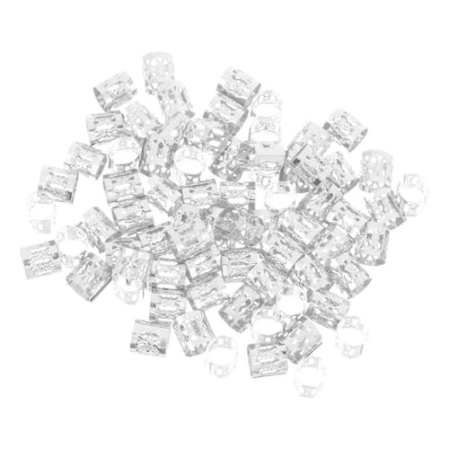 VALICLUD 100 Stück Metallzubehör Schmuckdekoration Für Zöpfe Passion Dreadlocks Silberne Locken Perlen Haarschmuck Weiche Mädchen Dreadlock Juwelen Und Twist Verstellbares Zopf von VALICLUD