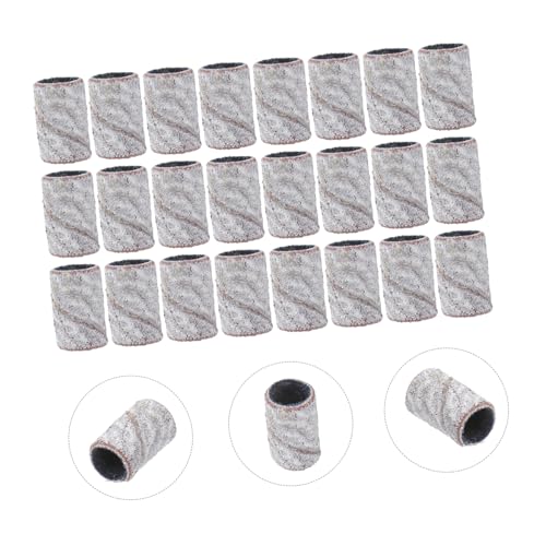 VALICLUD 100 Stück Teiliges Maniküre Schleifbänder Weiß Schleifhülsen für Nagelfräser Gel Polish Remover Nail Accessories Geeignet für Natürliche und Künstliche Nägel Pediküre und Maniküre von VALICLUD